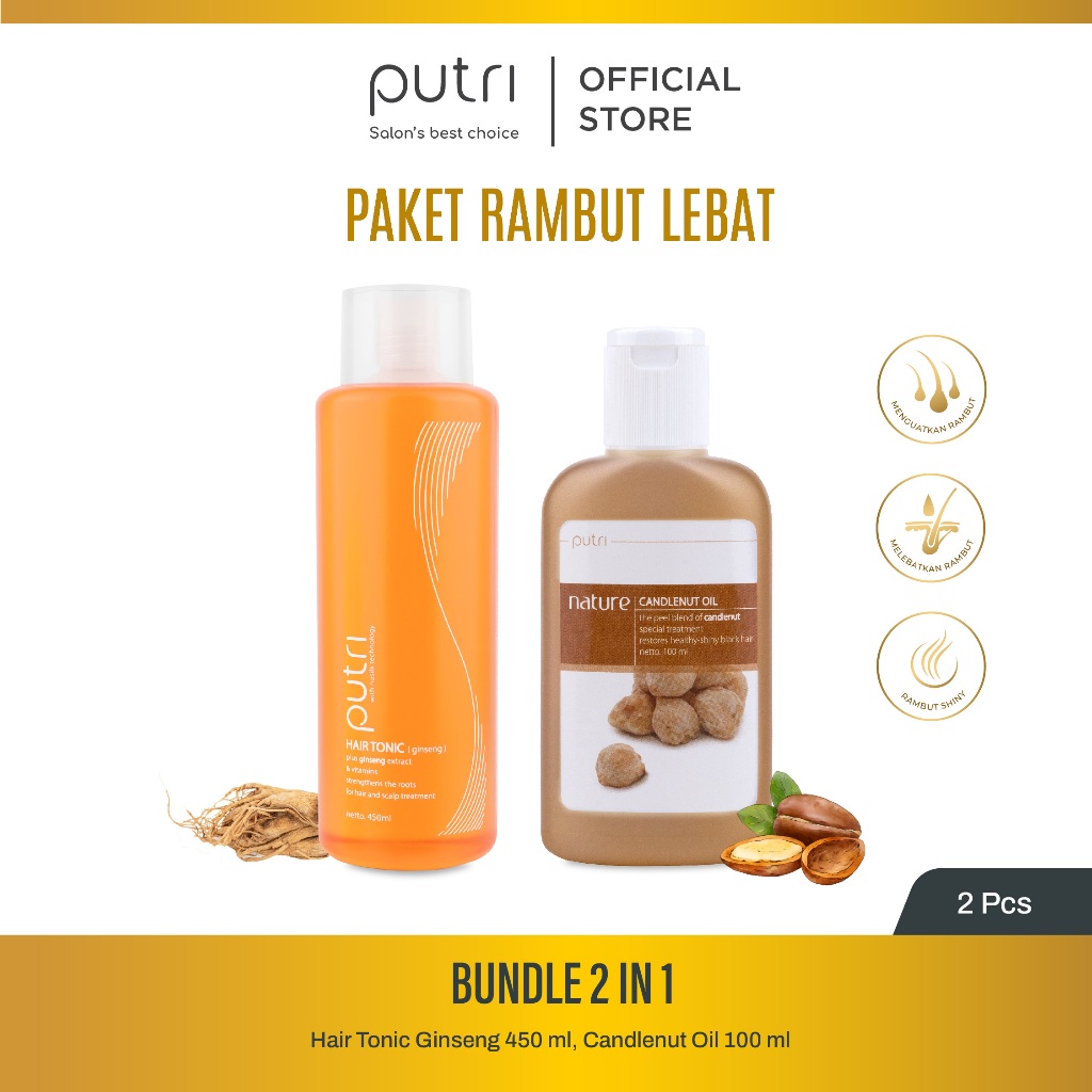 Jual Putri Paket Perawatan Rambut Lebat Bundle Set Hair Tonic Ginseng