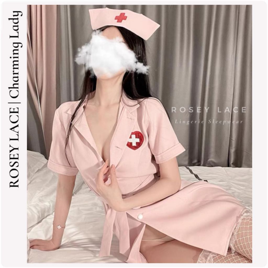 Jual RoseyLace Sexy Lingerie Cosplay Nurse Costume Suster Perawat