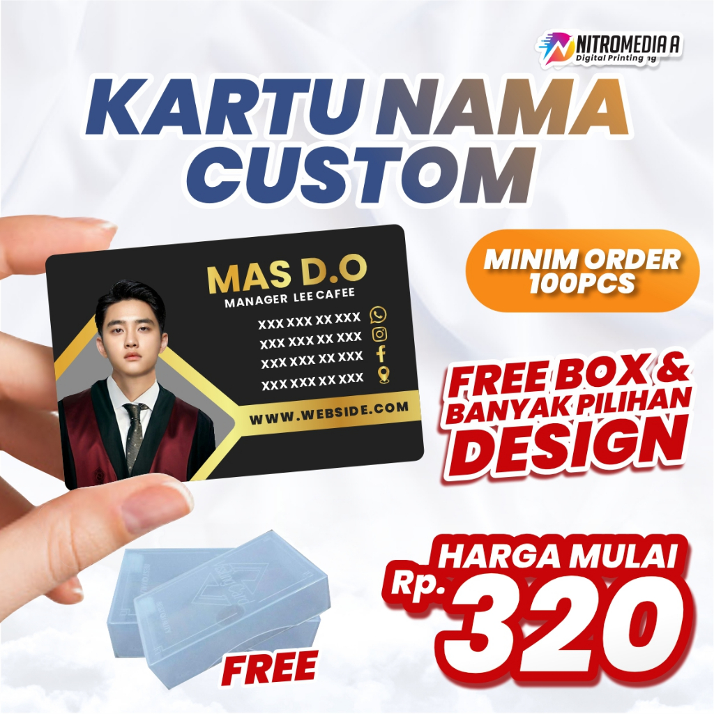 Jual CETAK KARTU NAMA FREE BOX KARTU NAMA CUSTOM KARTU NAMA