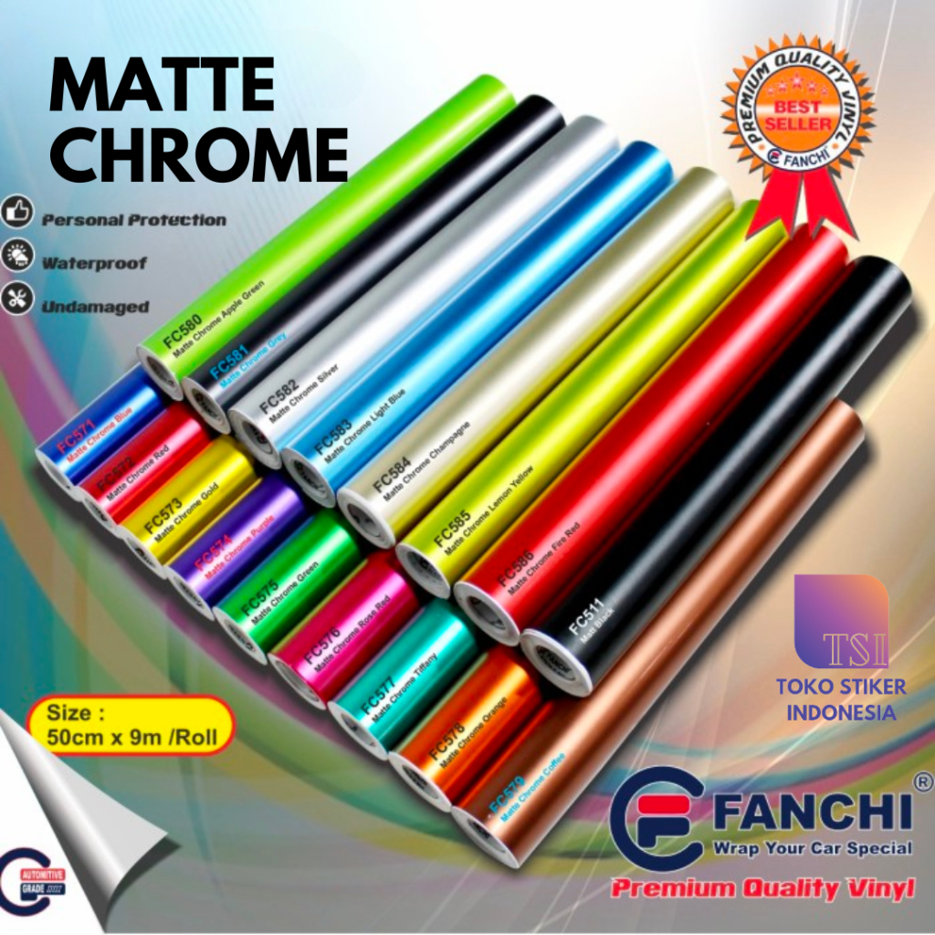 Jual Sticker Matte Chrome Fanchi Skotlet Metallic Doff Satin Mobil