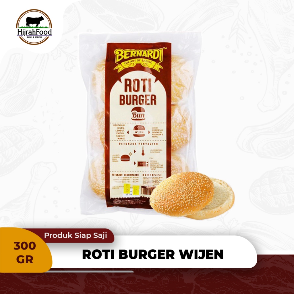 Jual Bernardi Roti Burger Wijen Burger Buns With Sesame Seeds 6 Pcs