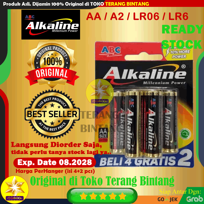 Jual ABC ALKALINE AA A2 AAA A3 Baterai 1 5V Baterei Batre Batere