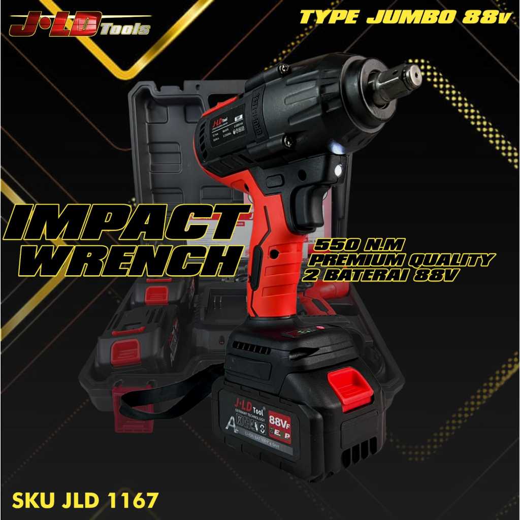 Jual Impact Wrench JLD 88v Mesin Pembuka Baut 550NM Brushless Shopee