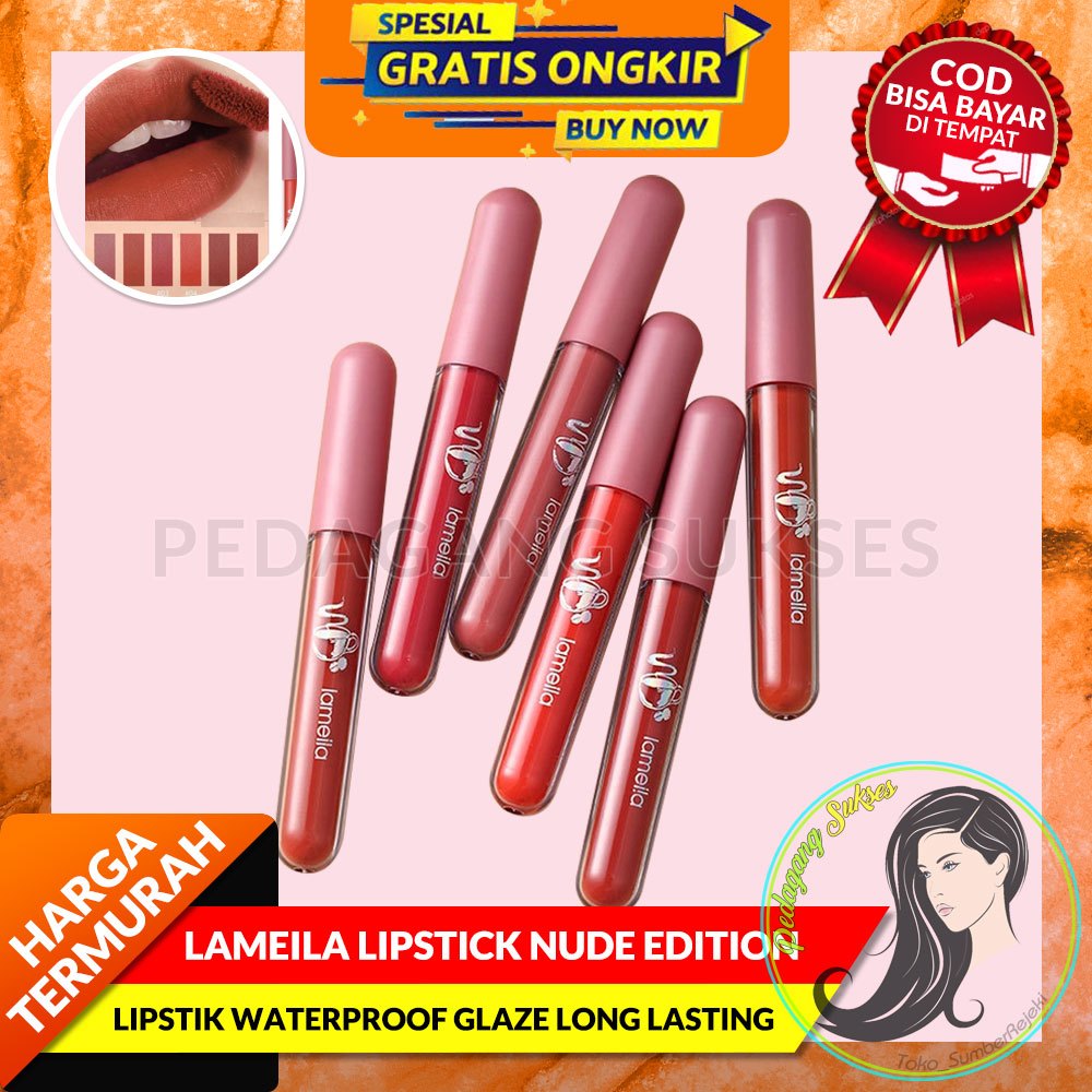 Jual New Lameila Lipstick Nude Edition Lipcream Matte Silky Glass Lip