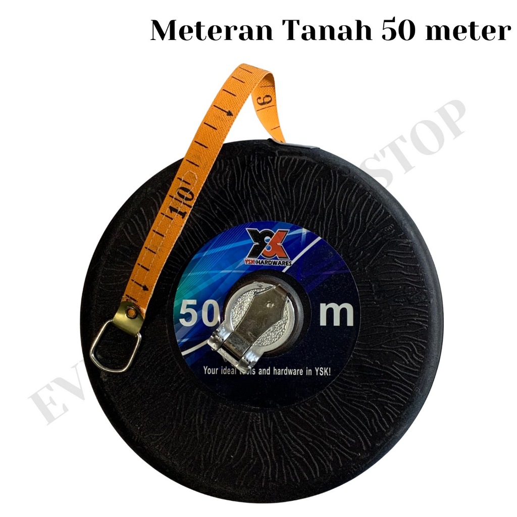 Jual YSK Meteran Tanah 50 Meter Fiber Glass Measuring Tape 50M Kulit