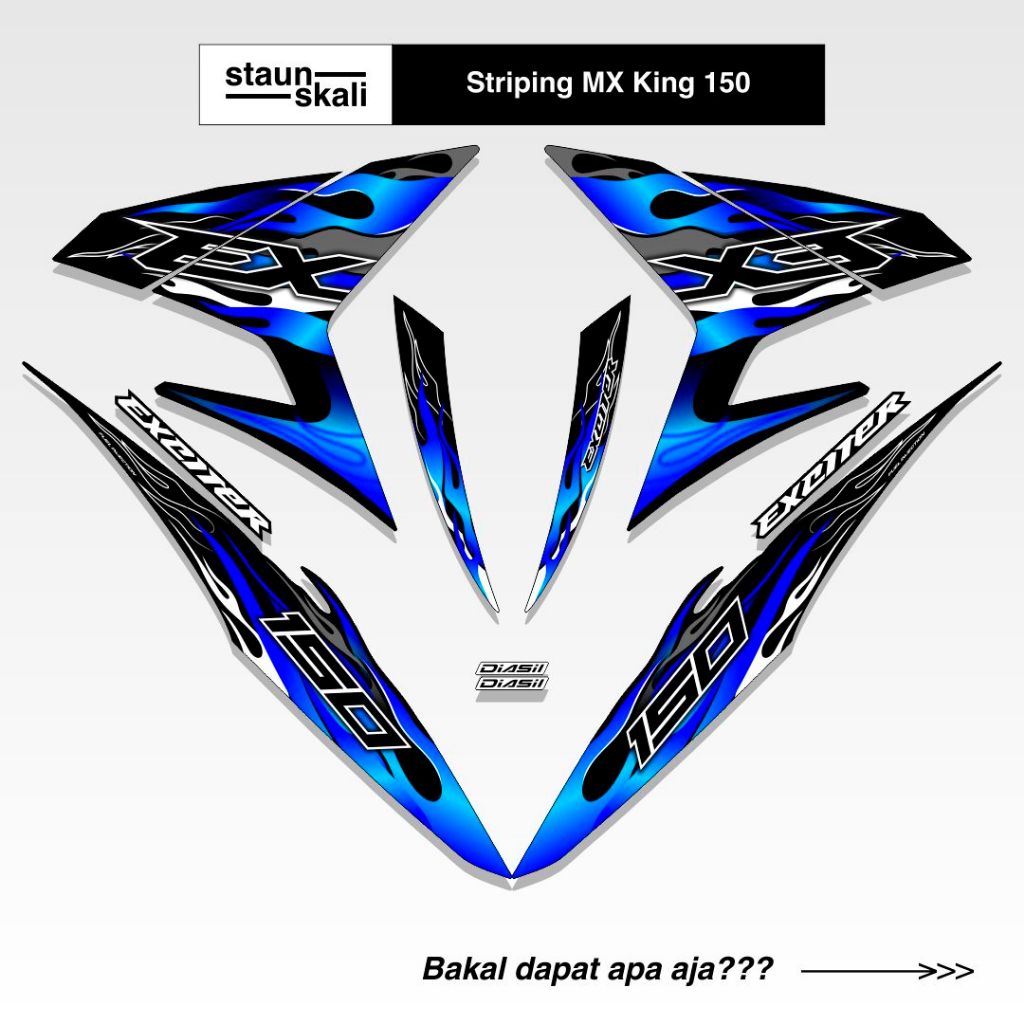 Jual Striping MX King 150 Y15ZR Variasi 84 Sniper Exciter GP Malaysia