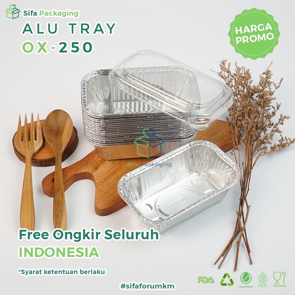 Jual Alumunium Foil Tray Cup OX 250 Lasagna Macaroni Schotel Dimsum