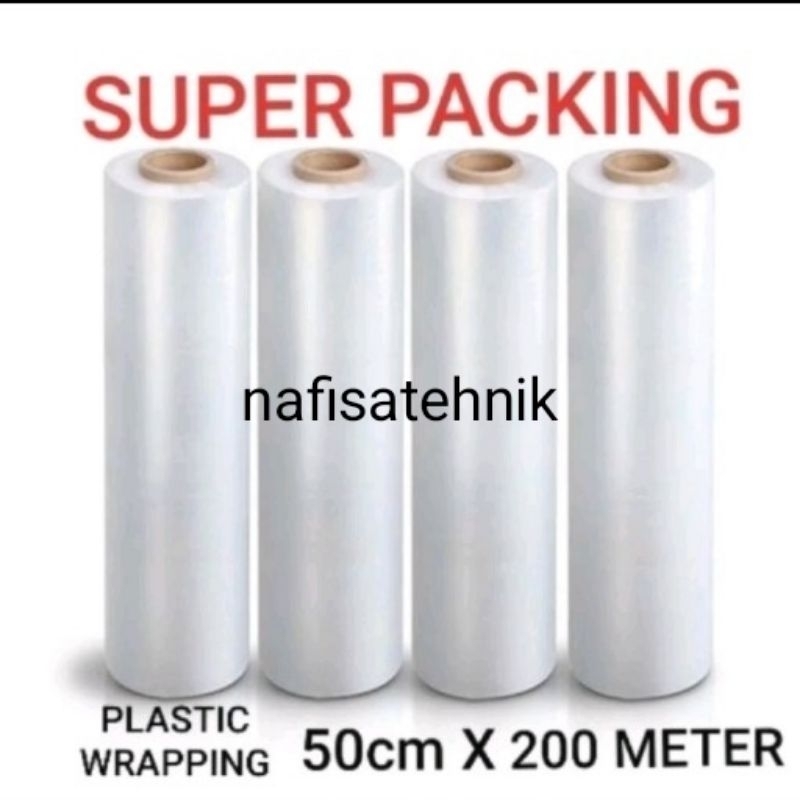 Jual Plastik Wrapping Barang Stretch Film Lebar 50 Cm Panjang 300