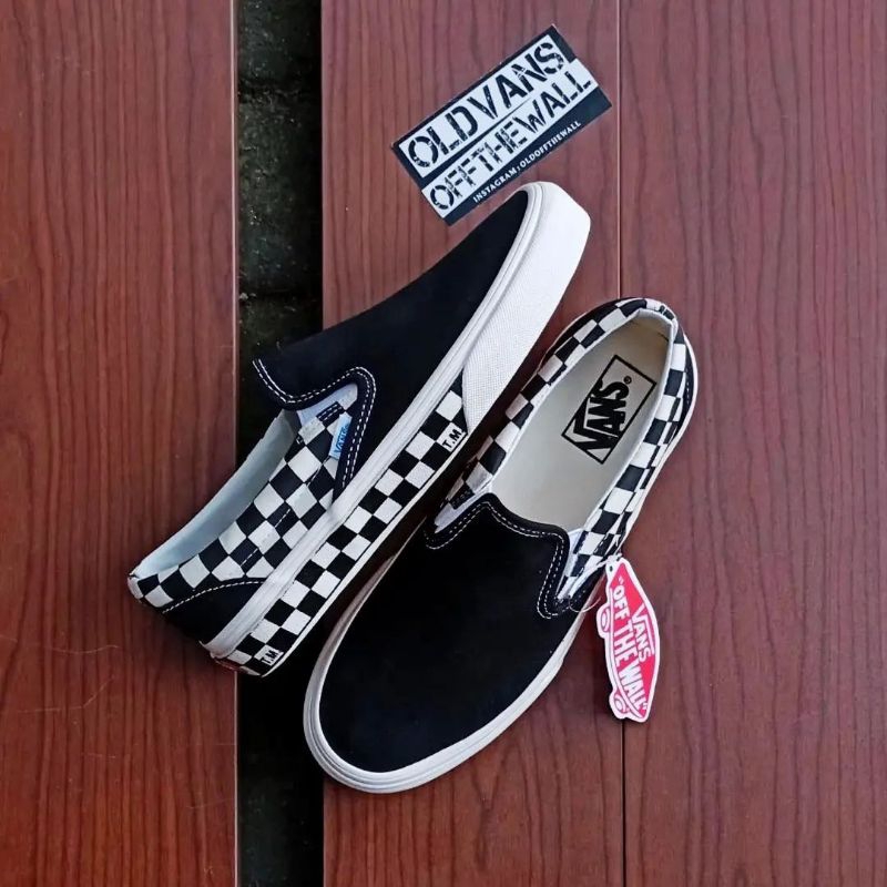 Jual Vans Vault Og Slip On Black White Terbaik Shopee Indonesia