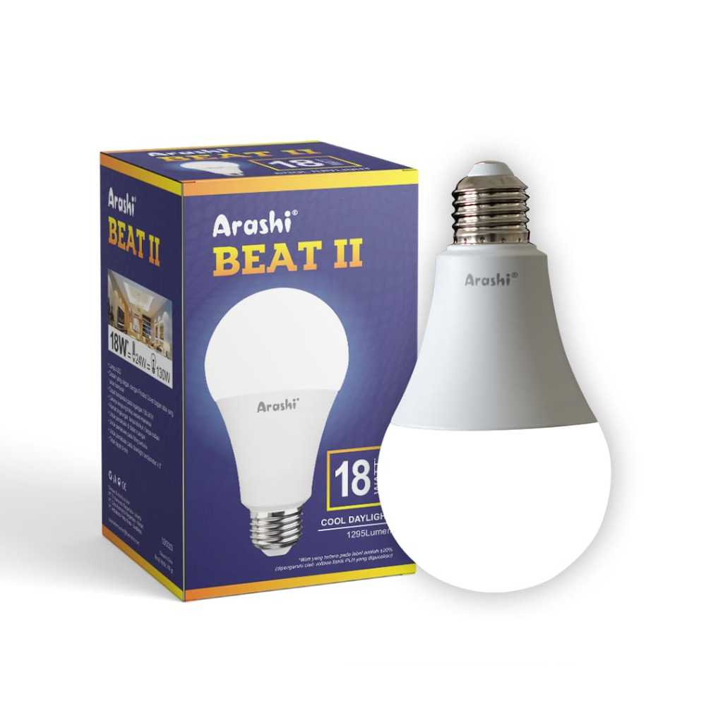 Jual Lampu Bohlam LED Arashi Beat II 3 5 7 9 12 15 18 Watt Harga