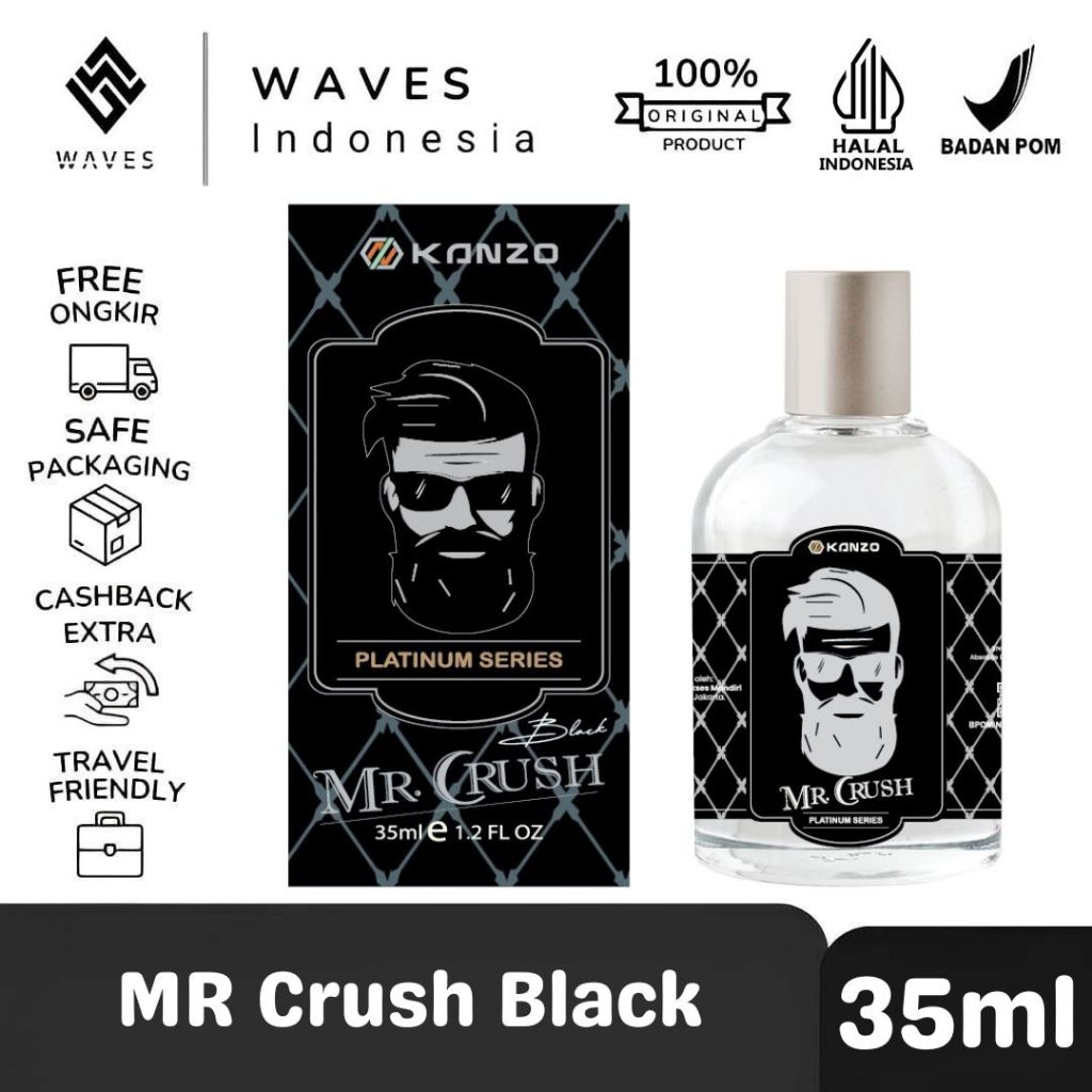 Jual Waves BPOM PARFUM MR CRUSH BLACK EDITION KANZO 35ML PARFUM MR