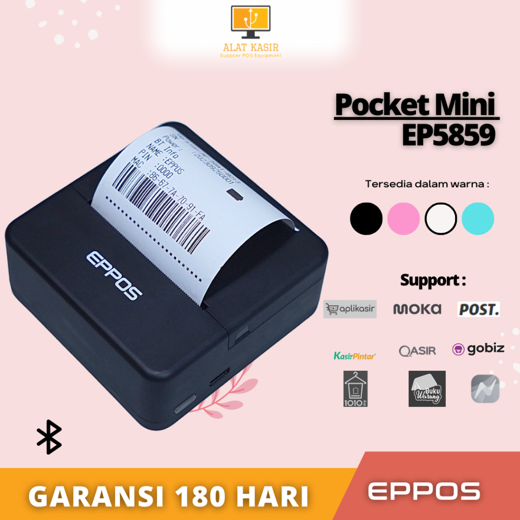 Jual Pocket Mini Printer Bluetooth Eppos Ep Black Shopee Indonesia