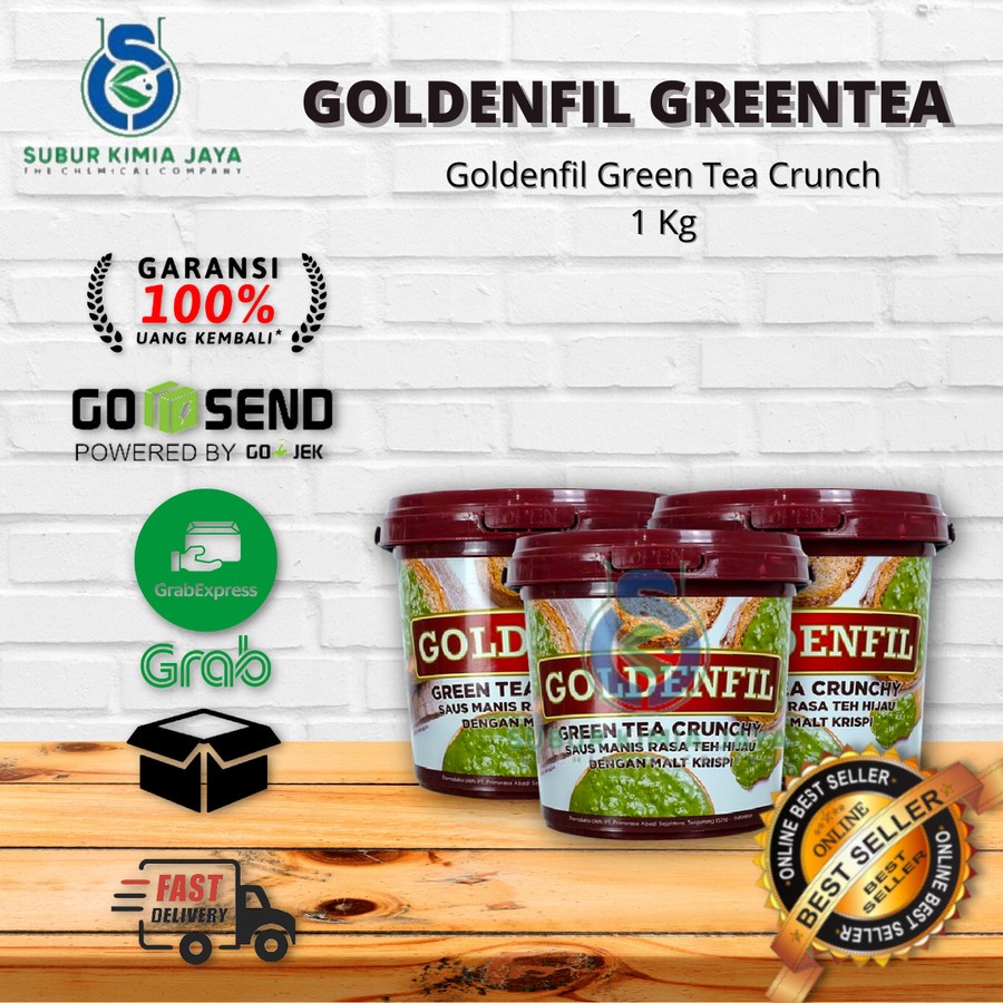 Jual Goldenfil Green Tea Crunchy 1 Kg Selai Teh Hijau Krispi Selai