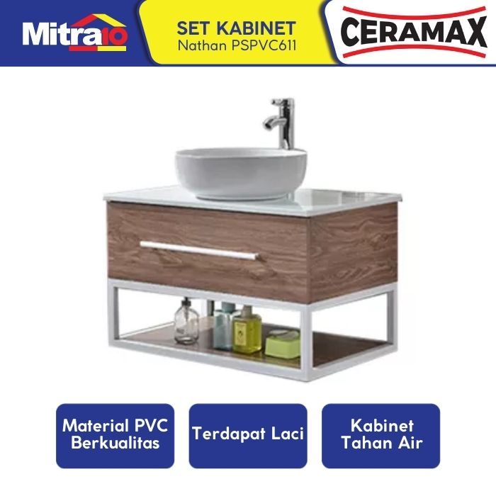 Jual Ceramax Kabinet Dengan Wastafel Kamar Mandi Athan Series PSPVC611