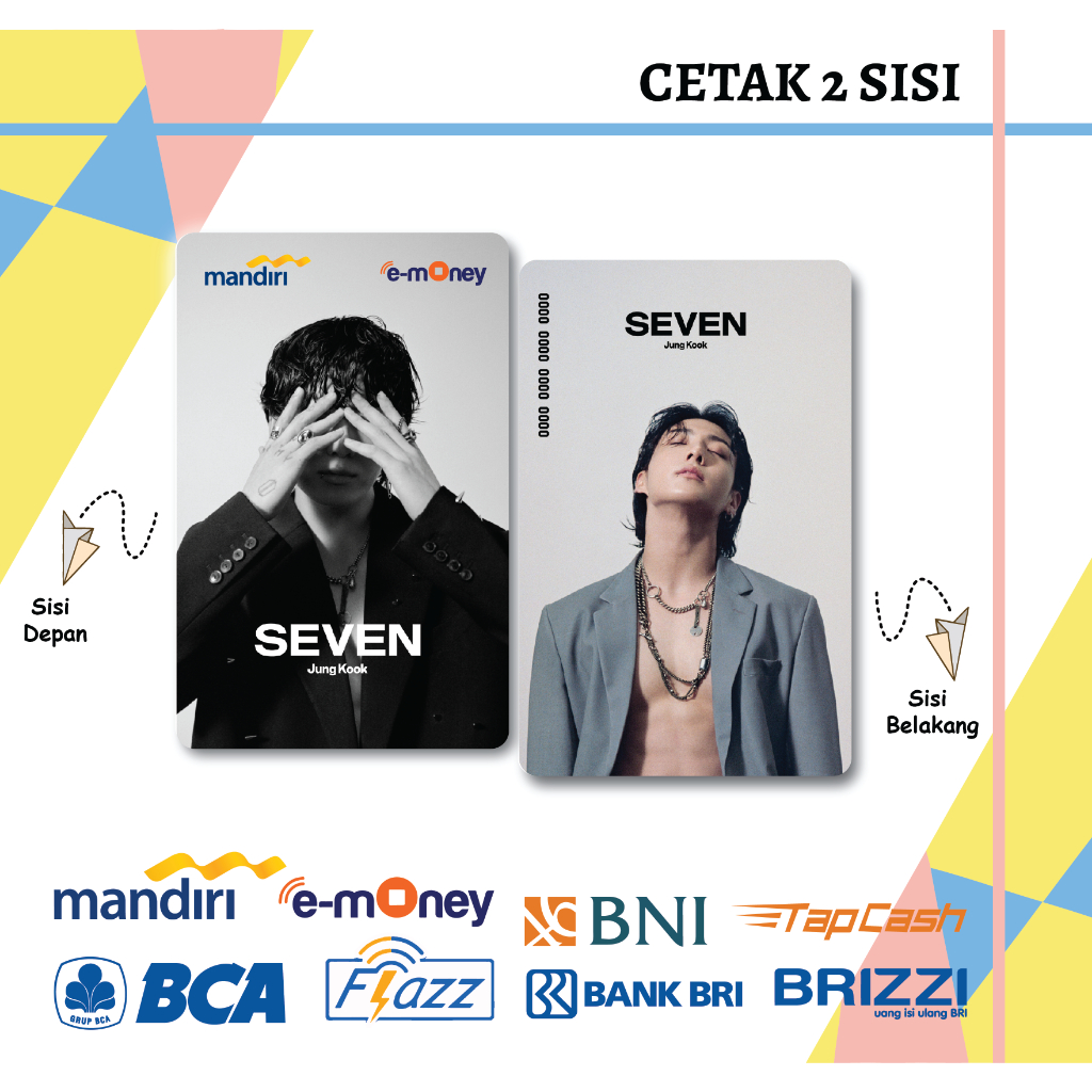 Jual KARTU EMONEY ETOLL KPOP JUNGKOOK BTS JK SEVEN 7 MANDIRI FLAZZ BCA