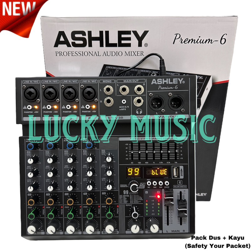 Jual Mixer Ashley Premium 4 Premium 6 Original Bluetooth USB Shopee