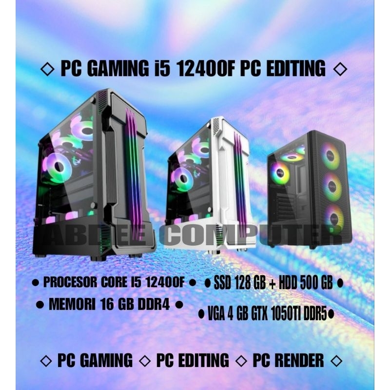 Jual Pc Gaming Core I5 12400F Ram 16 GB Vga 4 Gb GTX 1050ti Ddr5