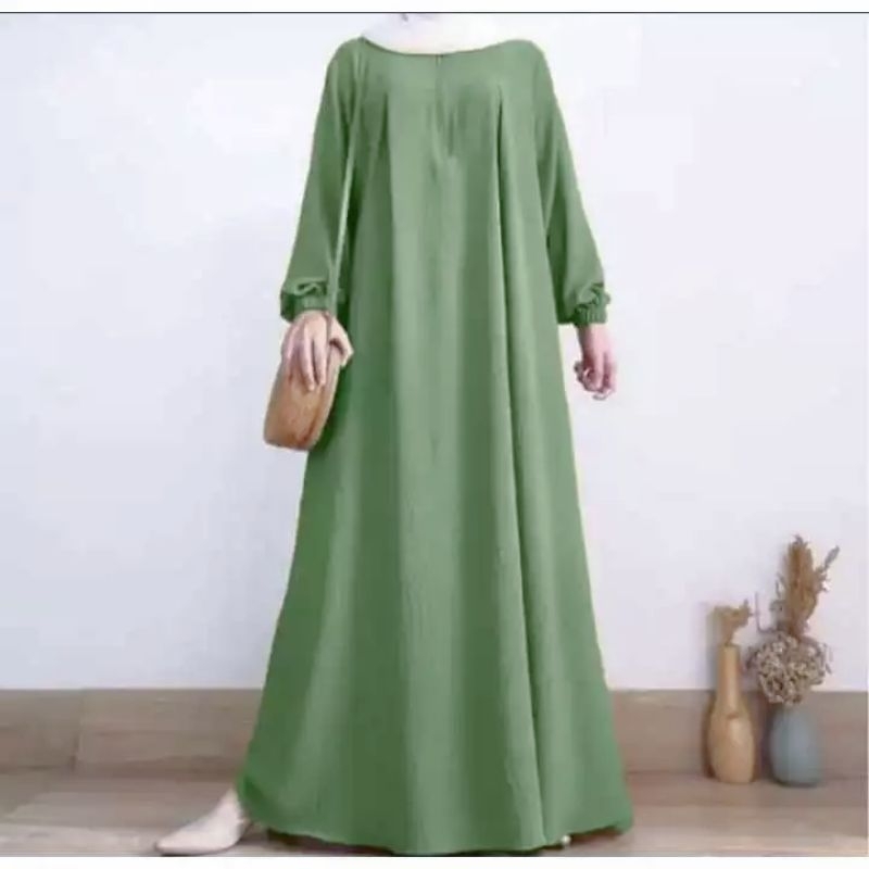 Jual Gamis Crinkle Air Flow Gamis Polos Stylish Dress Simple Elegan