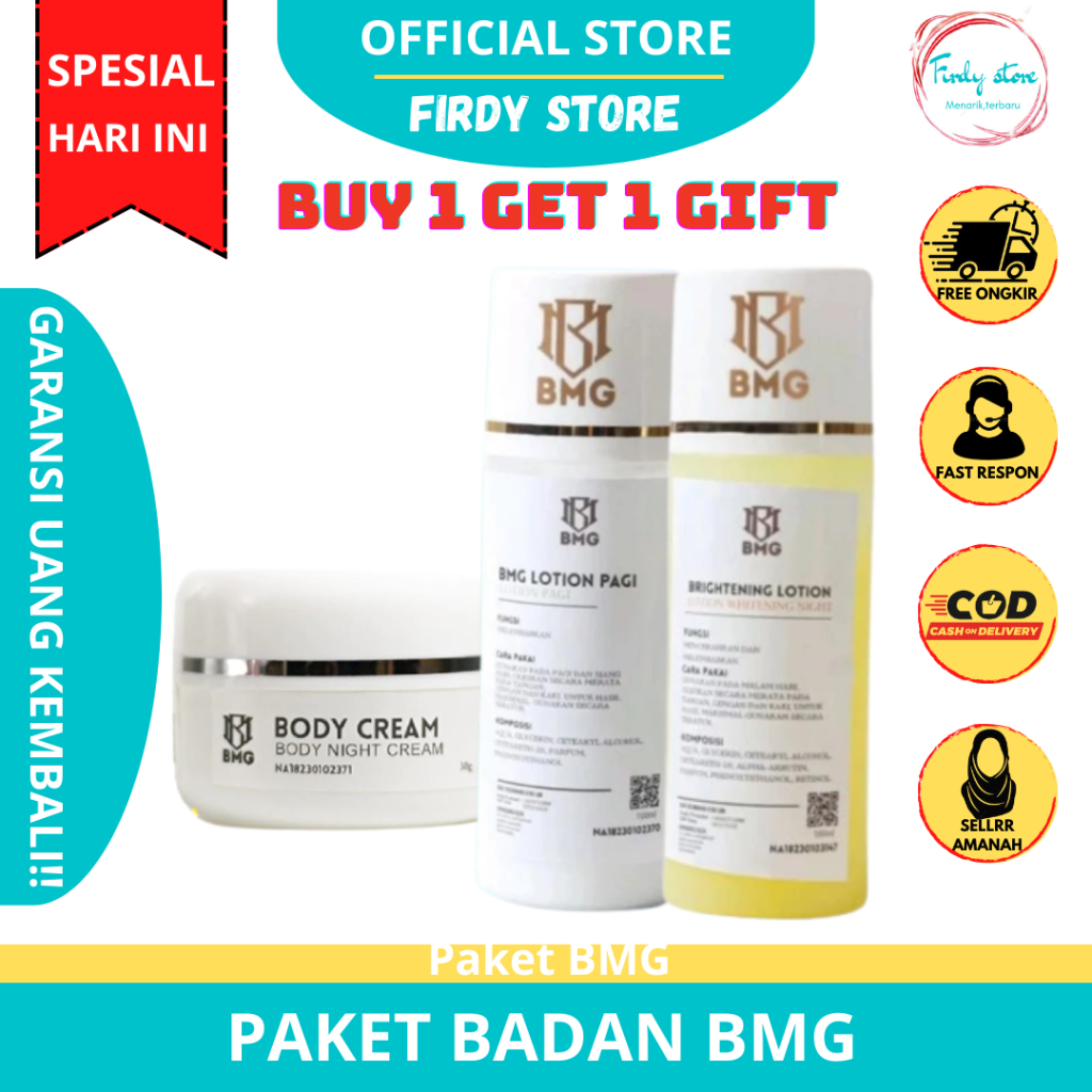 Jual Lotion BMG Paket Lengkap Biput Pemutih Badan Pagi Malam Platinum