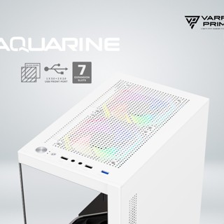 Jual Casing Gaming VARRO AQUARINE 3 Fan RGB Side Tempered Glass M ATX