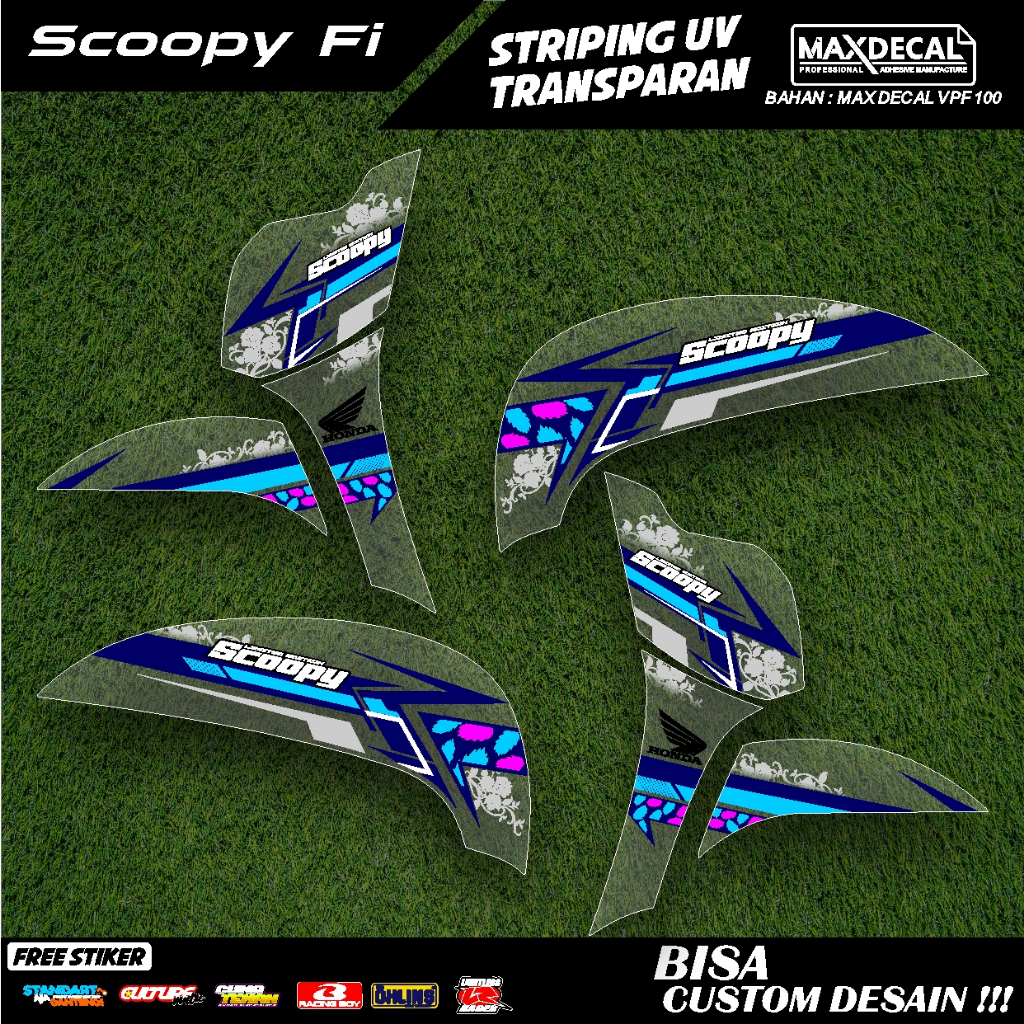 Jual Stiker Striping Transparan Honda Scoopy Facelift Lis Sticker Uv