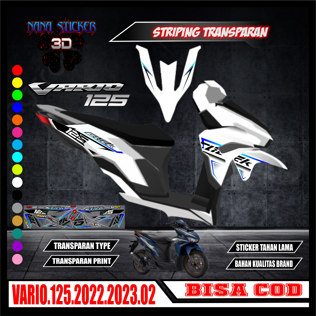 Jual Striping TRANSPARAN HONDA VARIO NEW 125 2022 2023 Variasi Stiker