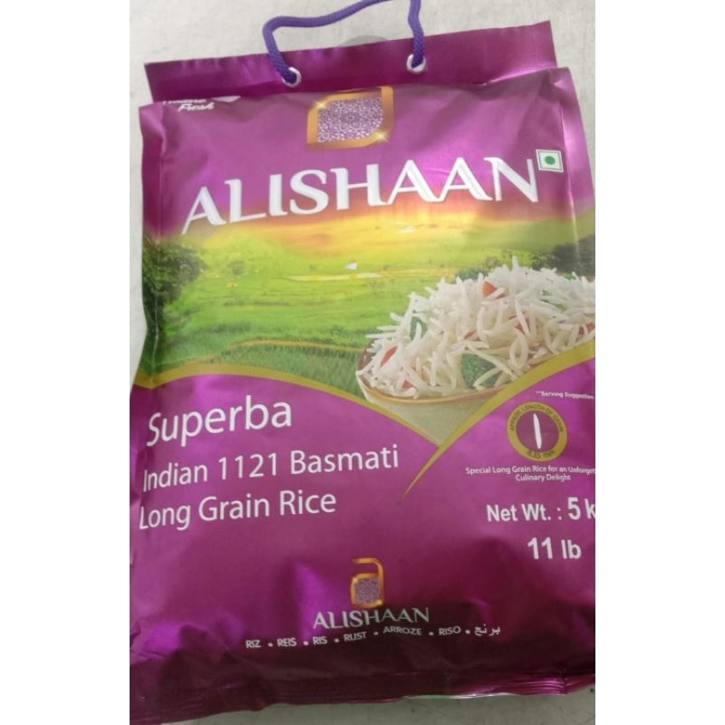 Jual Beras Basmati Alishaan 5kg Superba Indian 1121 Basmati Long