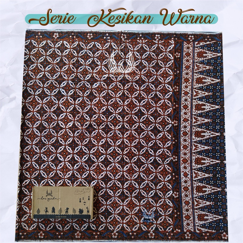 Jual Sarung Batik Largurda Serie Kesikan Warna Biru Motif Kopi Pecah