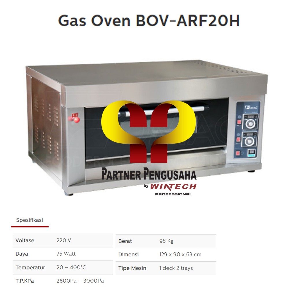 Jual FOMAC Gas Baking Oven BOV ARF20H Oven Roti Oven Bakery 1 Deck 2