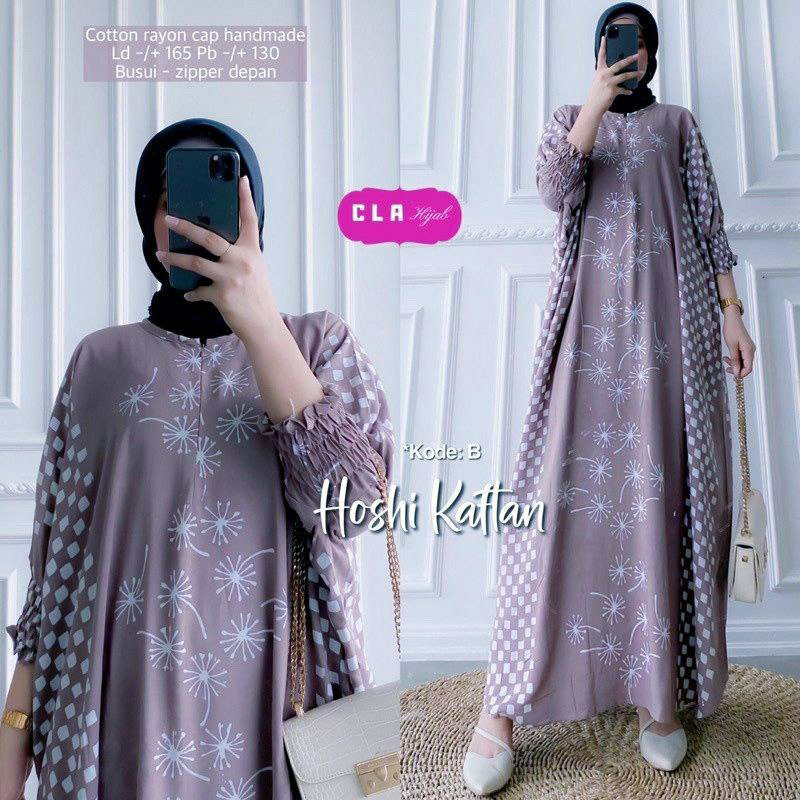 Jual Kaftan Wanita Daunda Kaftan Size Jumbo XXXXL Motif Daun Lengan