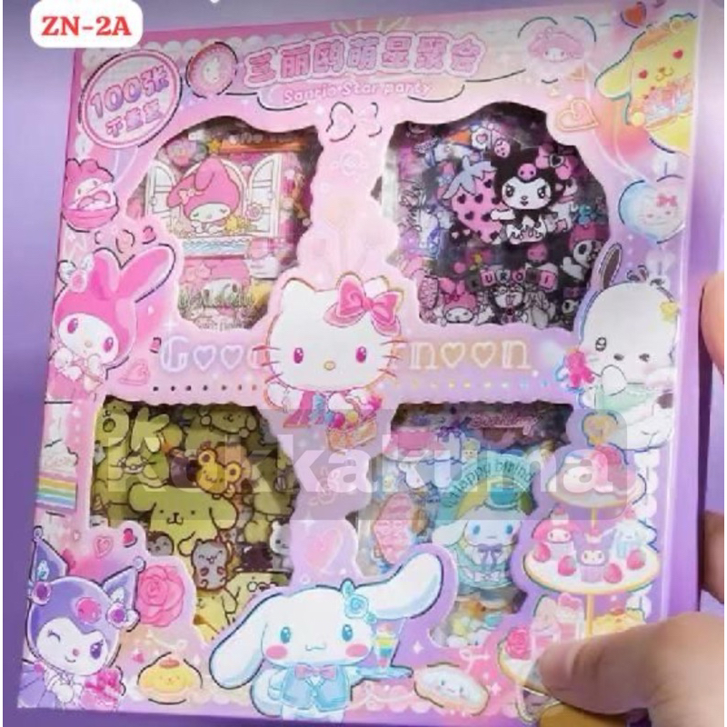 Jual KKM SANRIO Sticker Box Character Cartoon Stiker 2D Box Isi 100