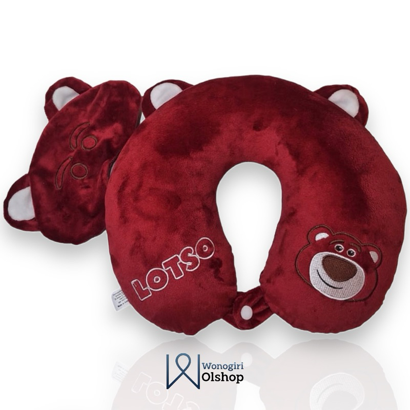 Jual Boneka Bantal Leher New Lotso Free Penutup Mata Dan Bantal Leher