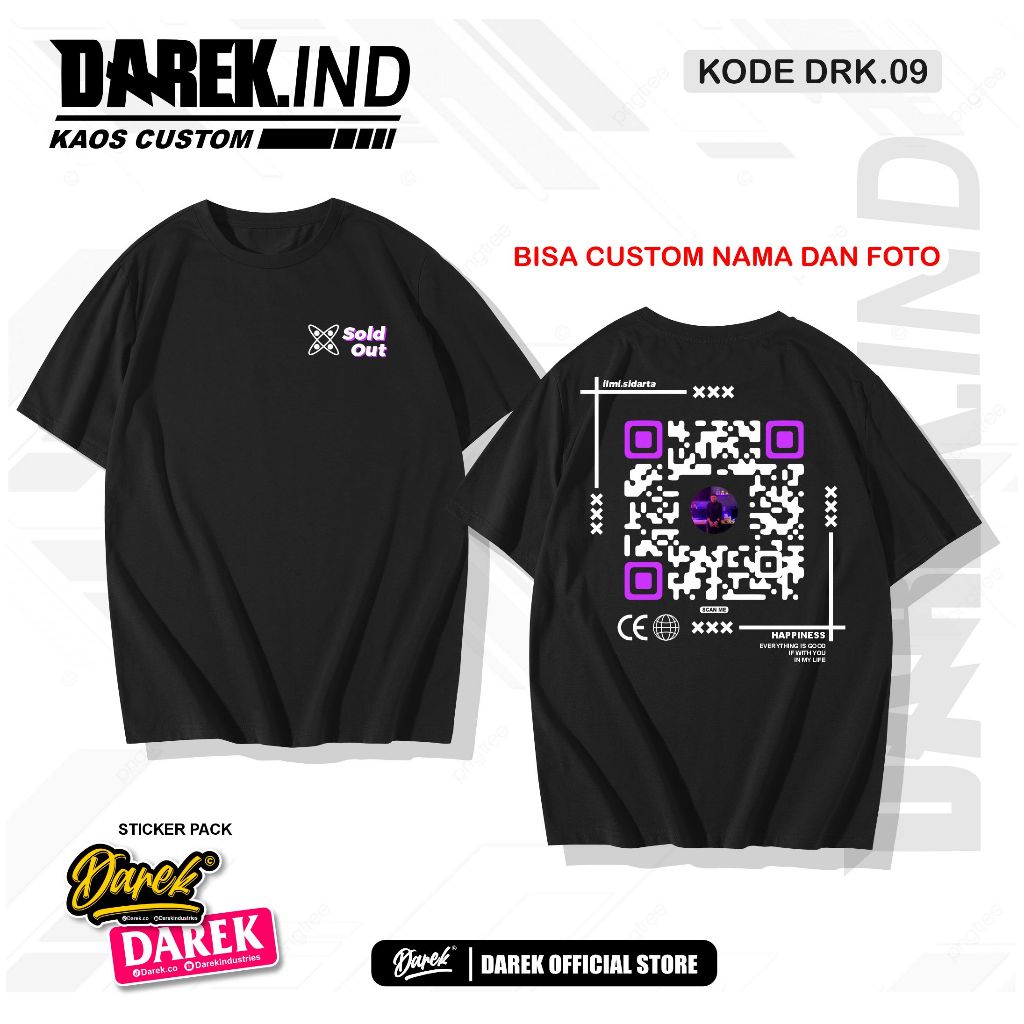 Jual KAOS CUSTOM CODE QR CUSTOM KAOS BARCODE INSTGRM Shopee Indonesia