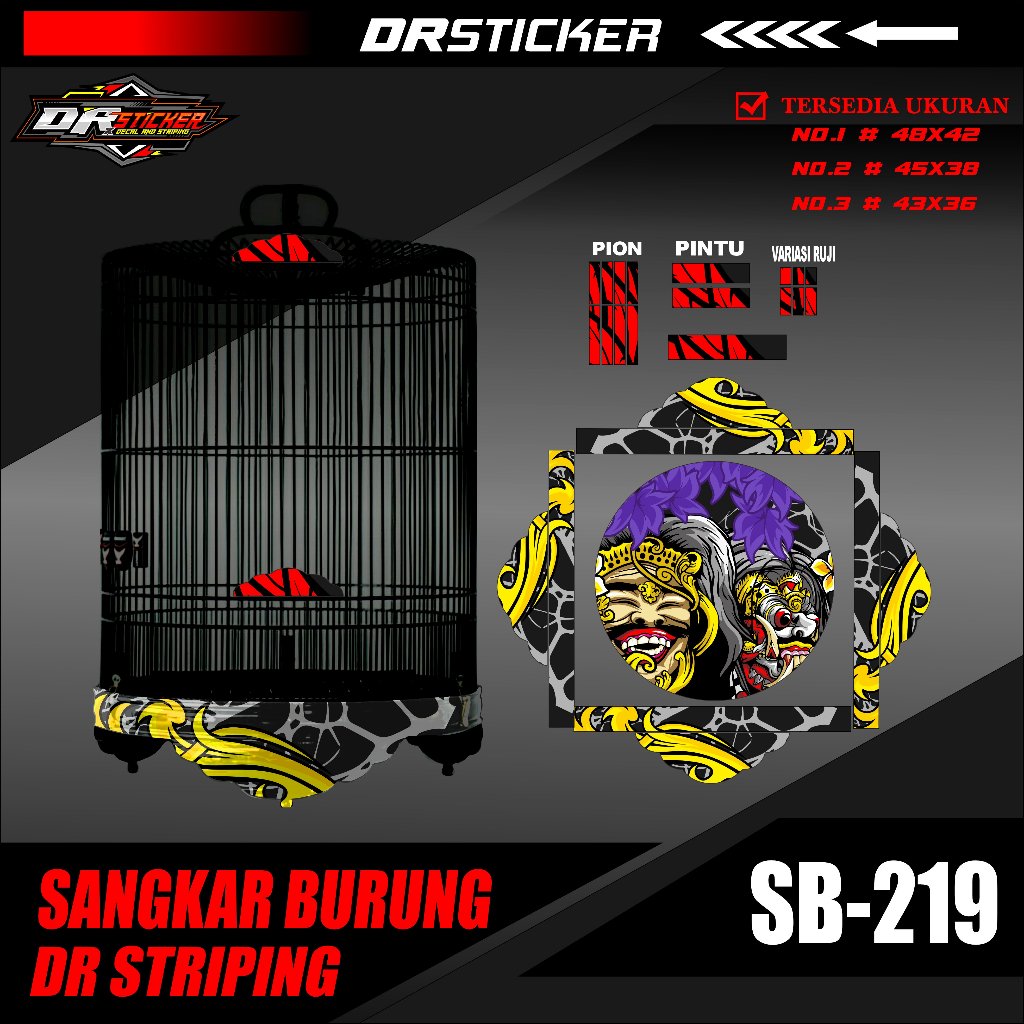 Jual Stiker Decal SANGKAR KOTAK Sangkar BARONG BALI Sangkar Kicau MANIA