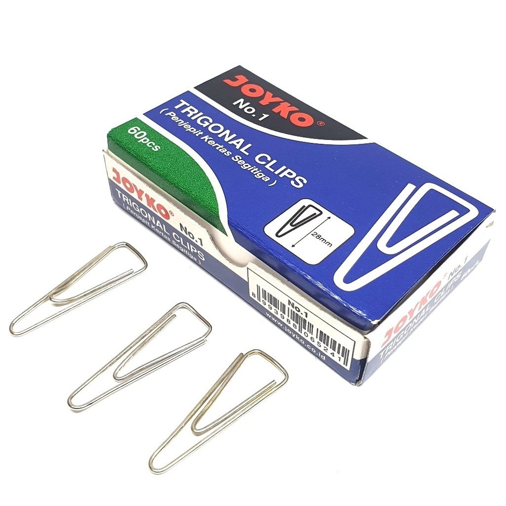 Jual Penjepit Kertas Paper Clip Segitiga Trigonal Clip JOYKO No 1