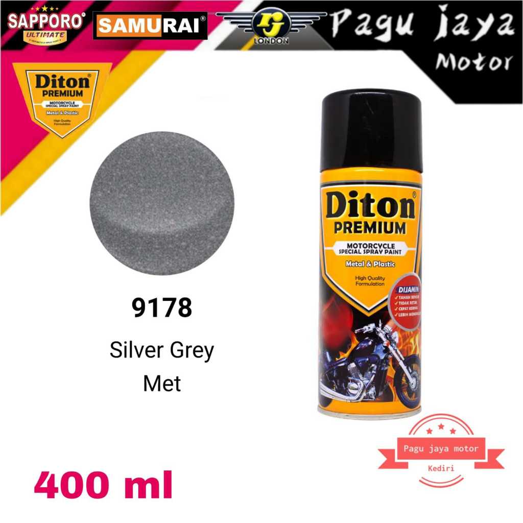 Jual DITON PREMIUM 9178 SILVER GREY METALLIC METALIK 400ML CAT SEMPROT