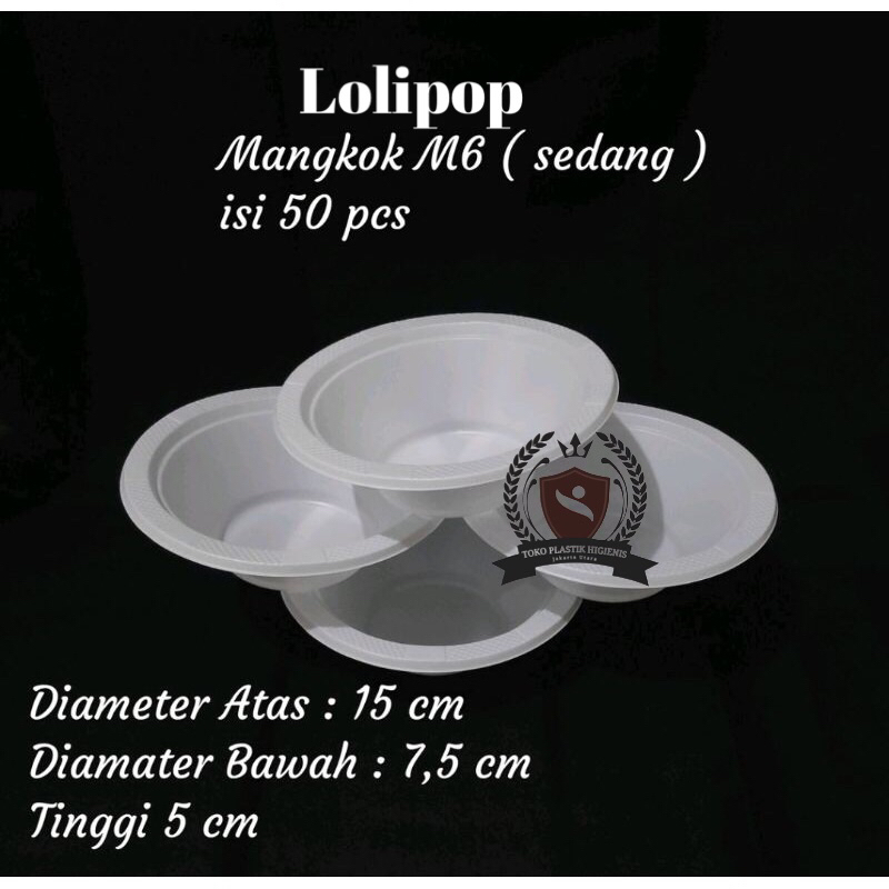 Jual Mangkok Plastik Putih Lolipop M Isi Pcs Mangkok Bakso Soto