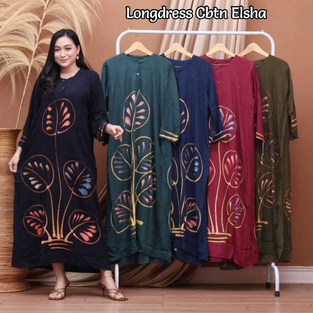 Jual LONGDRESS CABUTAN PARIS BUSUI LD 110 DASTER BATIK LENGAN PANJANG