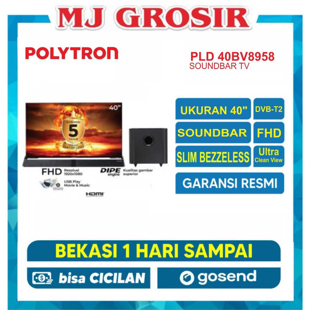 Jual Promo Led Tv Polytron Bv Soundbar Usb Movie Hd Hdmi