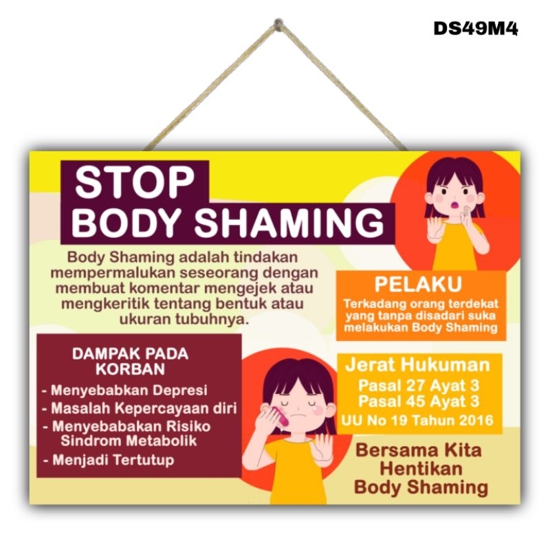 Jual Hiasan Dinding Poster STOP BODY SHAMING Gantungan Dinding Edukasi