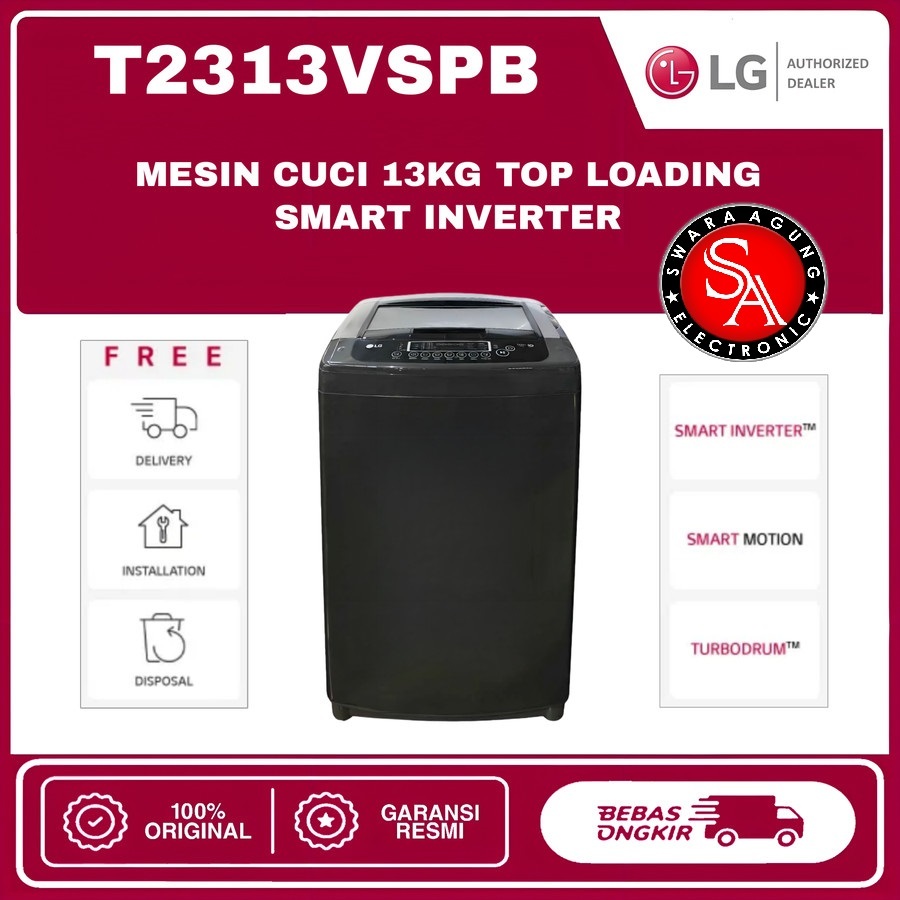 Jual Mesin Cuci 1 Tabung 13Kg LG Type T2313VSPB Khusus Daerah Medan