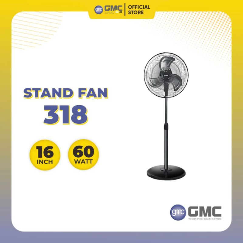 Jual Kipas Angin Berdiri Baling Besi 16 GMC 318 Stand Fan 16 Inch