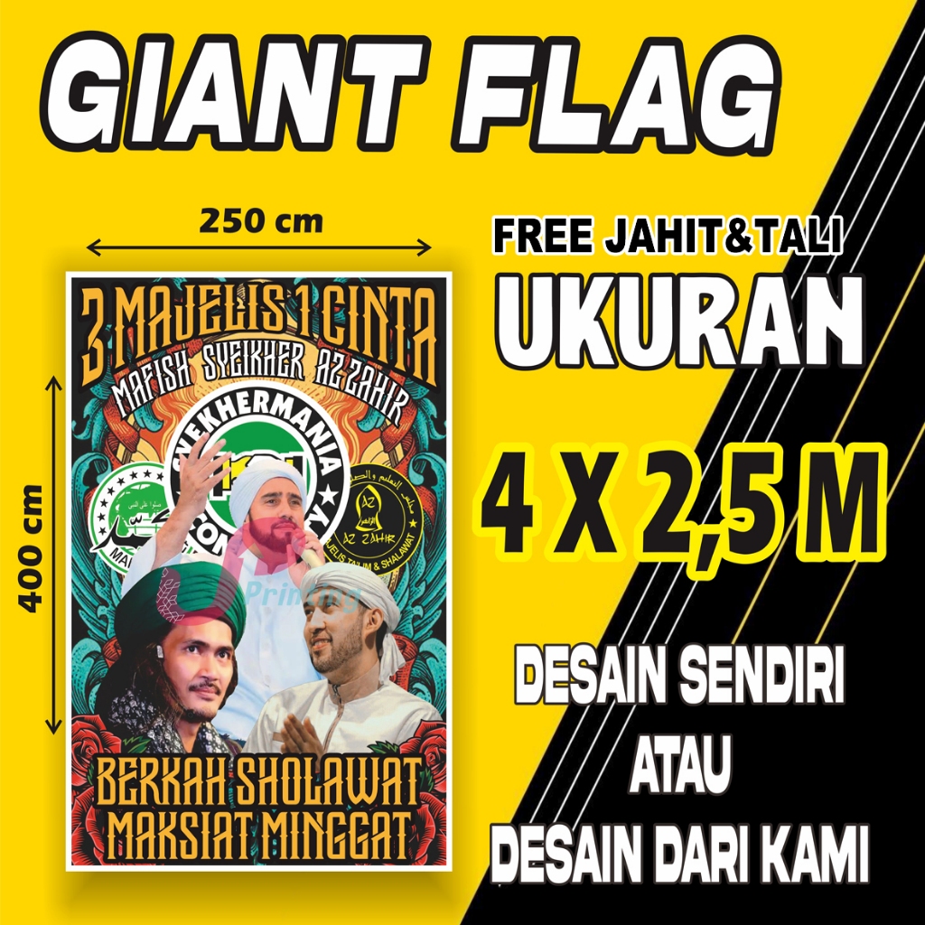 Jual Bendera Sholawat X Full Print Bendera Majelis Shopee Indonesia