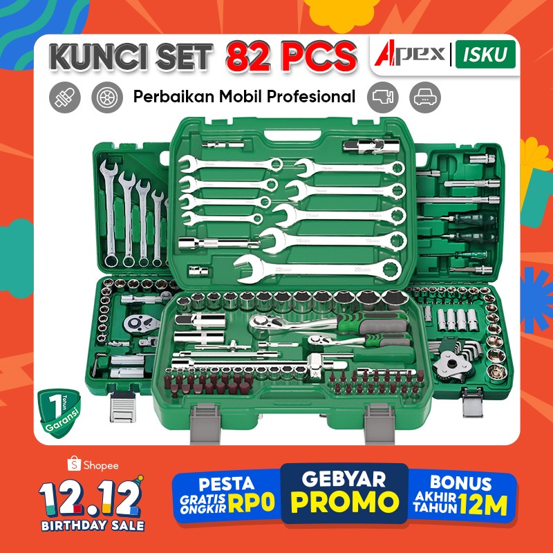 Jual ISKU Kunci Shock Set 37 61 82pcs Full Lengkap Socket Toolkit