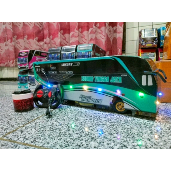 Jual Miniatur Bus Akap Telolet Basuri Full Lampu Bunyi Terompet