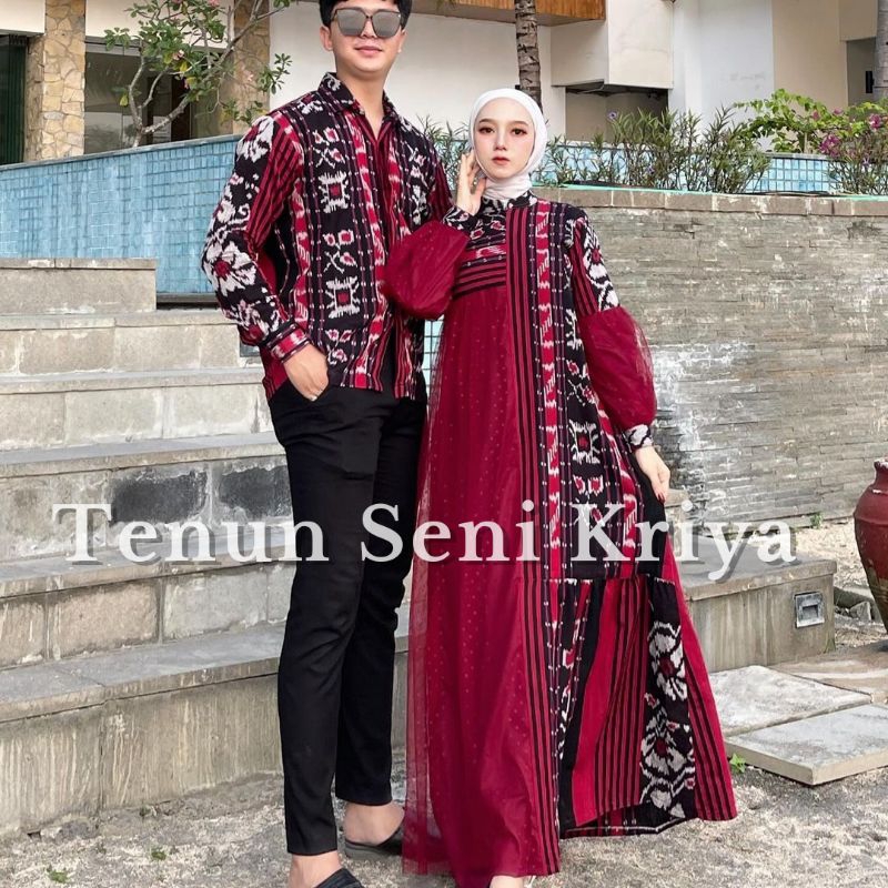 Jual Set Couple Tenun Kondangan Baju Couple Tenun Prewedding Baju