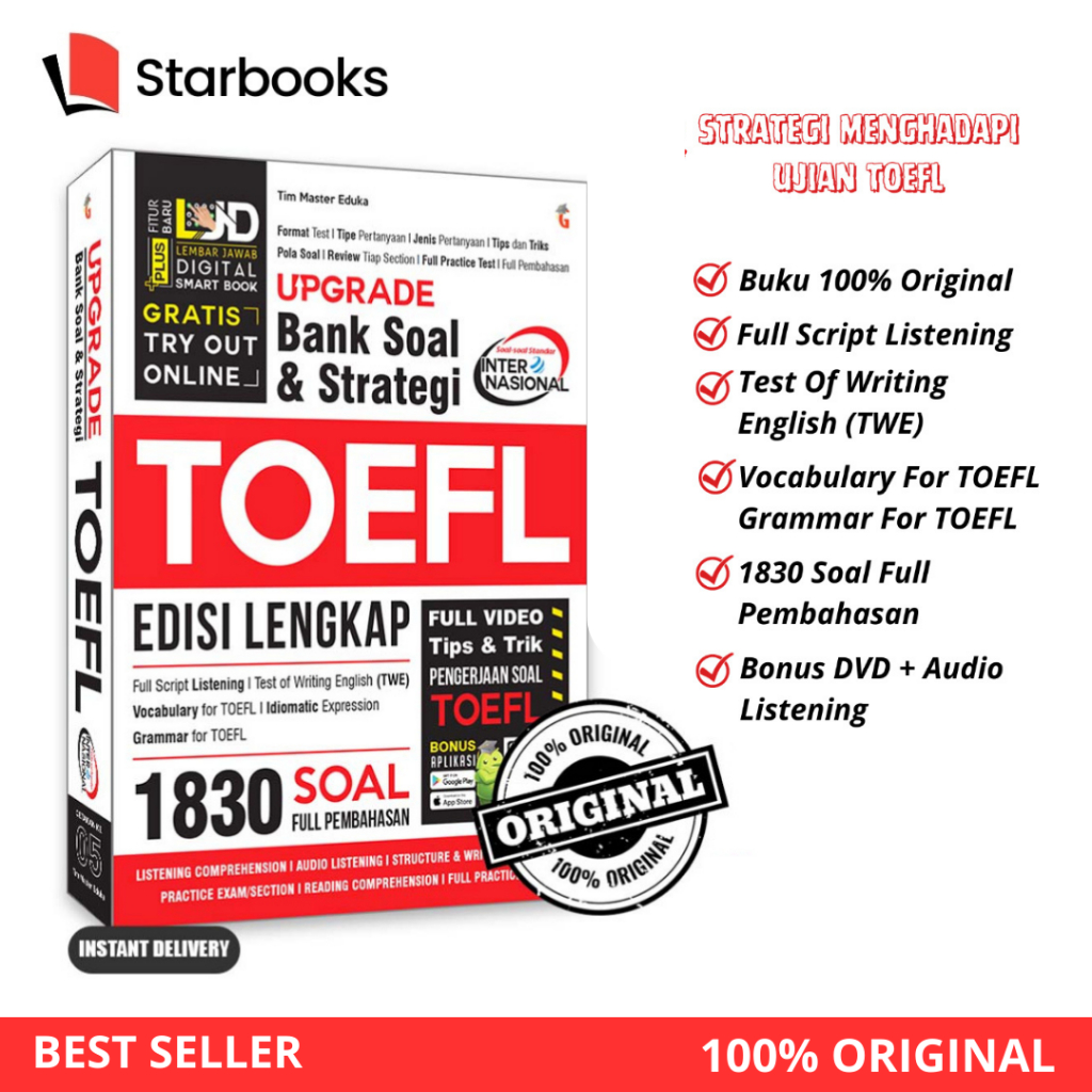 Jual Buku Tes Toefl Toeic Upgrade Bank Soal Strategi Toefl