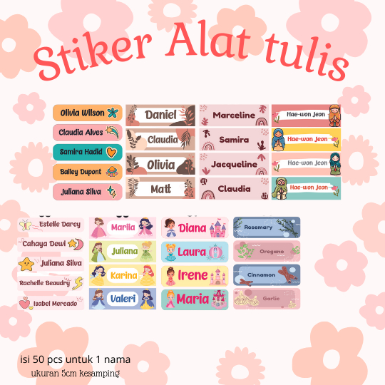 Jual Stiker Label Pensil Label Alat Tulis Stiker Nama Shopee Indonesia