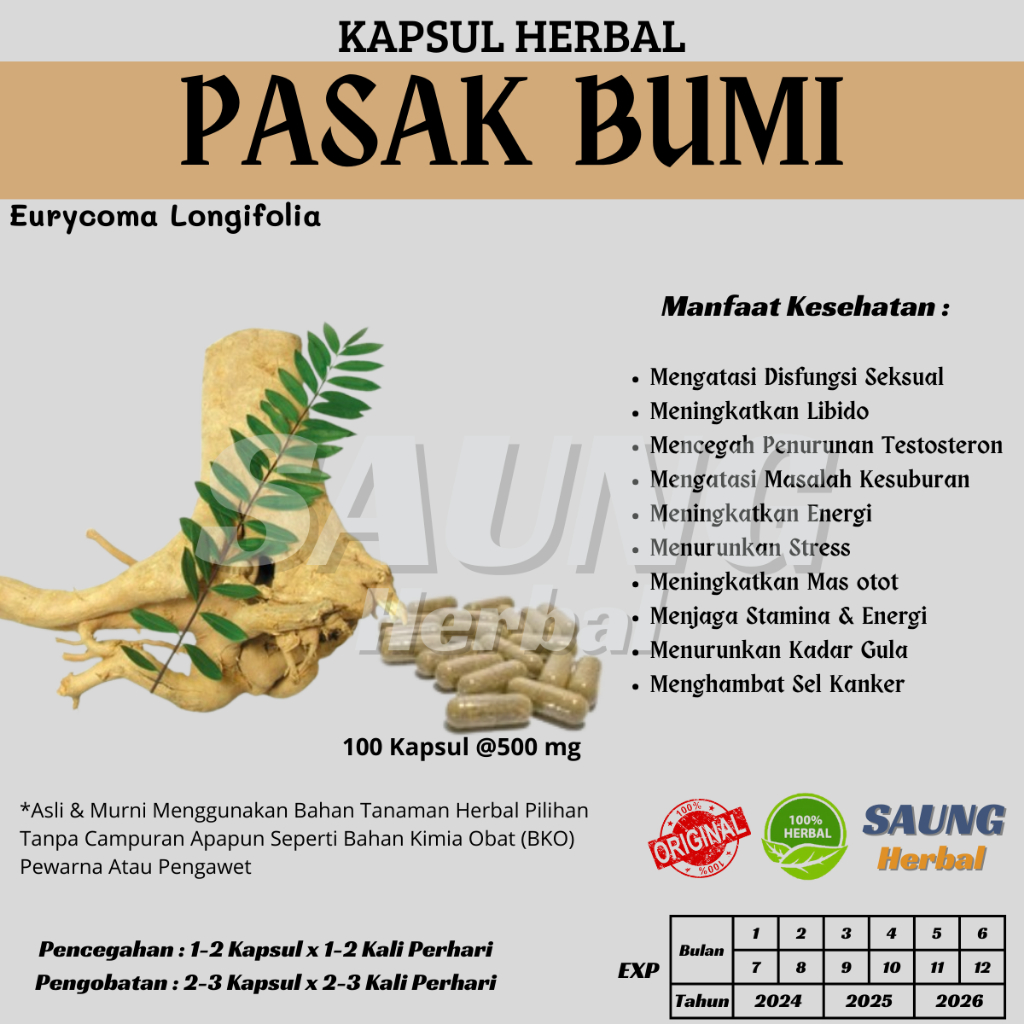 Jual Herbal Pasak Bumi Kapsul Herbal Curah Herbal Kuat Tempur