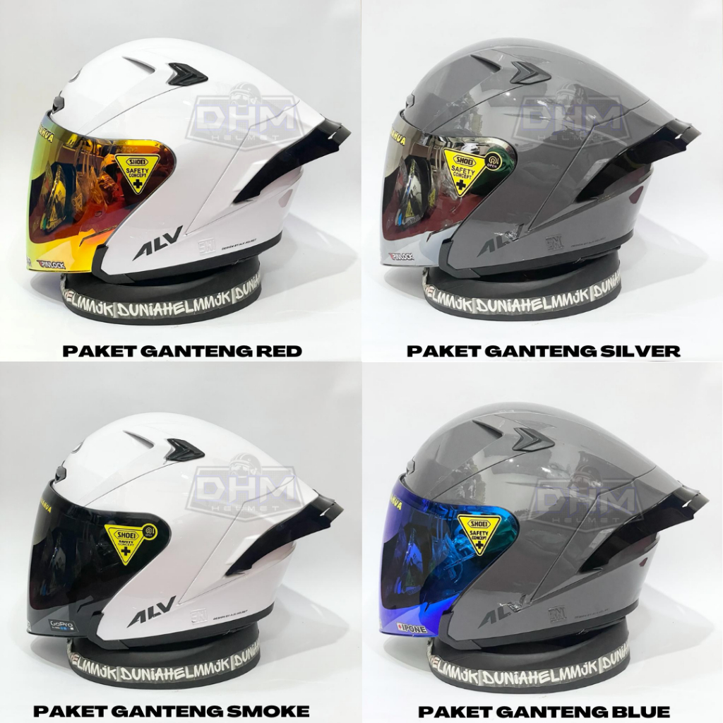 Jual Helm Alv Ultron Solid Half Face Single Visor Sni Paket Ganteng